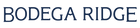 Bodega Ridge logo in dark blue uppercase serif lettering on transparent background.