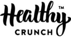 Healthy Crunch logo in black cursive and bold sans-serif font, with “Healthy” in a flowing script above “Crunch” in uppercase letters.