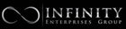 Infinity Enterprises Group logo — metallic infinity symbol with elegant serif typography on a black background, conveying sophistication and timelessness.